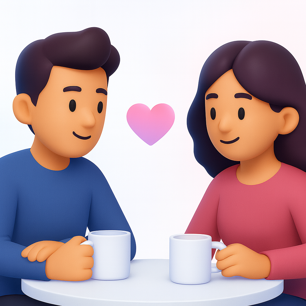 Ilustración de dos personas en una cita